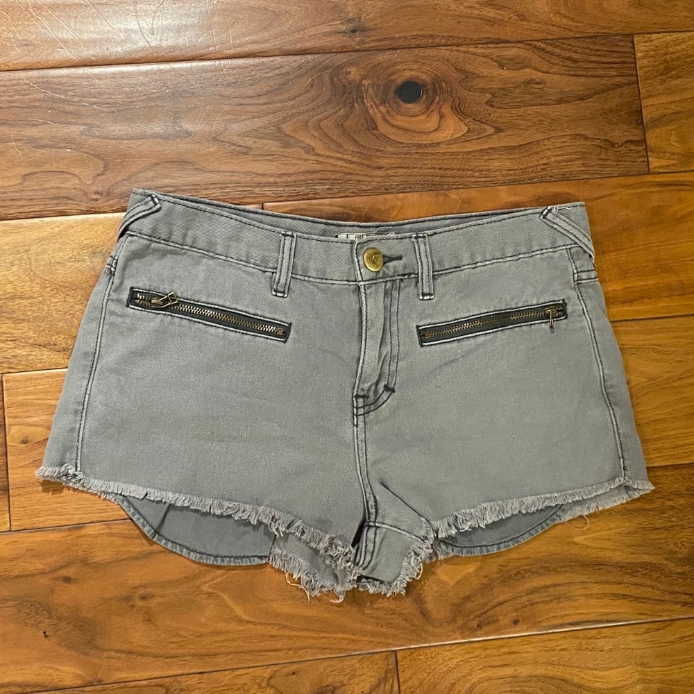 Free People Grey Denim Shorts